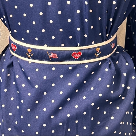 Ralph Lauren Satin Canvas Leather Trim Flag Collegiate Preppy Bear American Belt - Picture 4 of 12